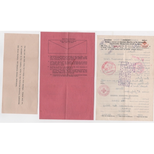 218 - 1944 (July 16) Thai Red Cross message form from George Powell in Civilian Internment Camp, Bangkok, ... 
