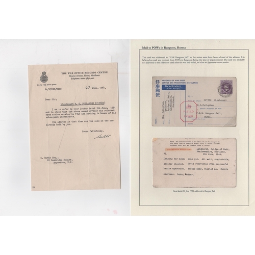 225 - Rangoon Jail. 1944 3d P.O.W cards to 