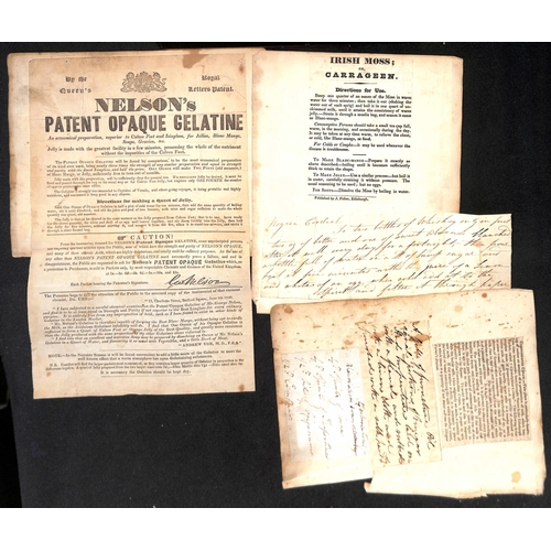 32 - c.1820-40 Book of handwritten recipes, also a few cures for ailments with a few printed adverts incl... 