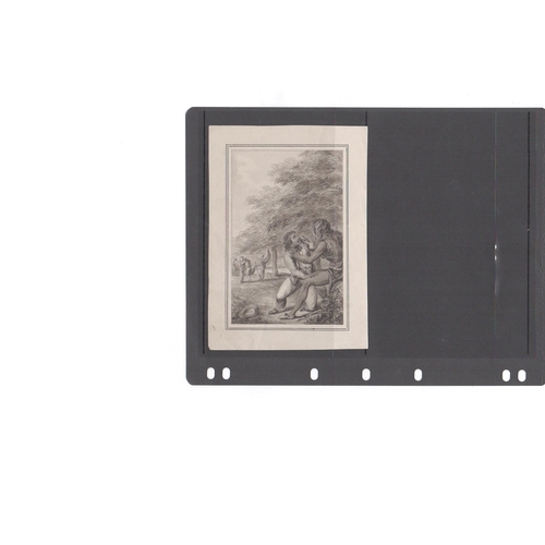 33 - Pictures and prints comprising c.1790 watercolour of sailors landing on an island and being greeted ... 