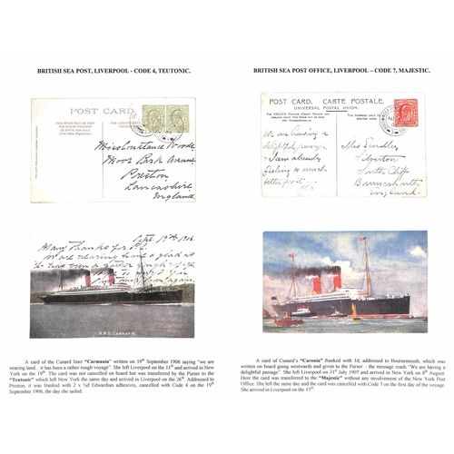 569 - 1906-07 Picture postcards written on the Cunard liner 