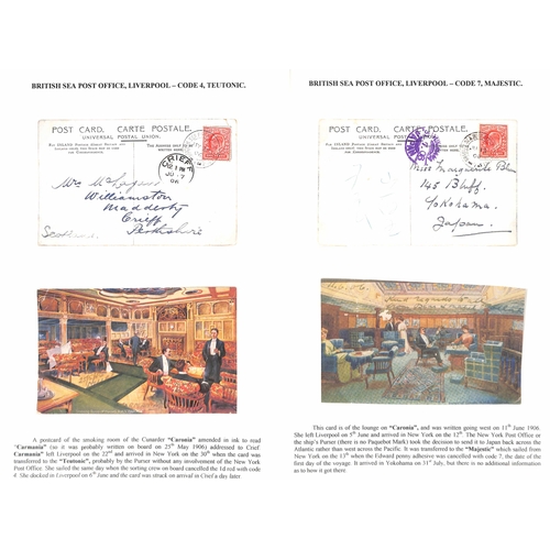 569 - 1906-07 Picture postcards written on the Cunard liner 