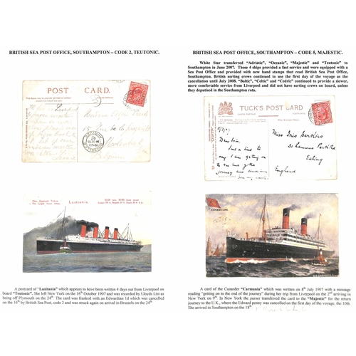 576 - 1907 Picture postcards to G.B or Europe franked 1d, all posted on Cunard liners, transferred to 