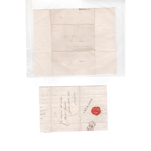60 - c.1830 Lettersheet with an embossed border containing a handwritten valentine verse, posted within B... 