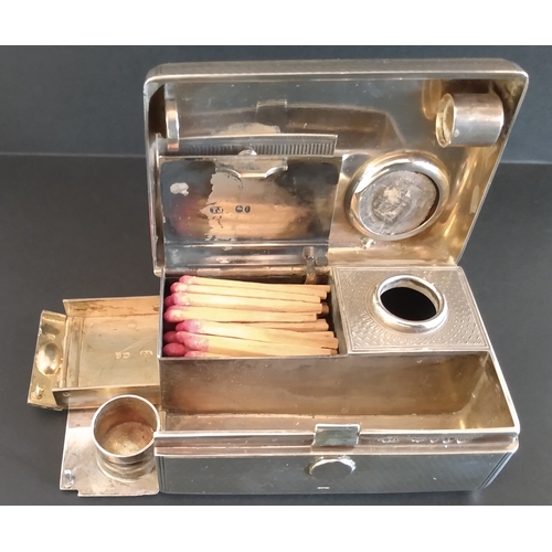 10 - 1872 Hallmarked Silver travelling inkwell (London 1872, maker 