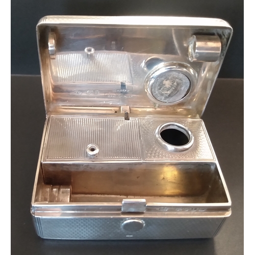 10 - 1872 Hallmarked Silver travelling inkwell (London 1872, maker 