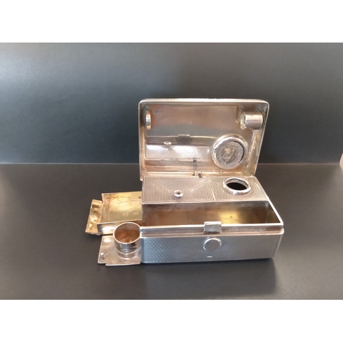 10 - 1872 Hallmarked Silver travelling inkwell (London 1872, maker 