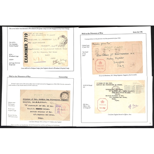 181 - 1942-44 Stampless covers and cards (9), cover franked 2½d and a 3d P.O.W postcard (faults) all ... 
