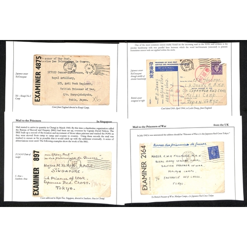 181 - 1942-44 Stampless covers and cards (9), cover franked 2½d and a 3d P.O.W postcard (faults) all ... 