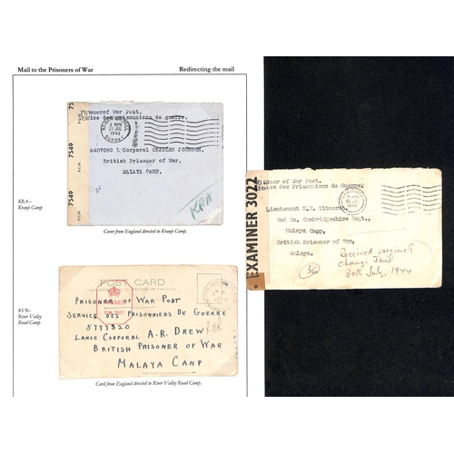 181 - 1942-44 Stampless covers and cards (9), cover franked 2½d and a 3d P.O.W postcard (faults) all ... 