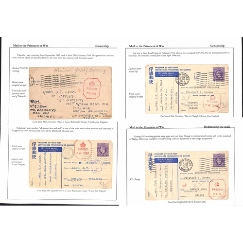 182 - 1942-44 Stampless postcard and 3d P.O.W cards (4) from England, addressed to L/Bdr G.T Cook (2, one ... 