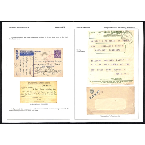182 - 1942-44 Stampless postcard and 3d P.O.W cards (4) from England, addressed to L/Bdr G.T Cook (2, one ... 