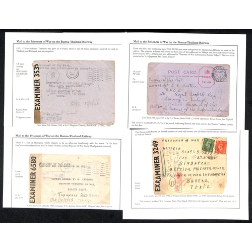 192 - 1942-44 Stampless covers and cards (6), cover franked 1½d, and 3d P.O.W postcards (2) all from ... 