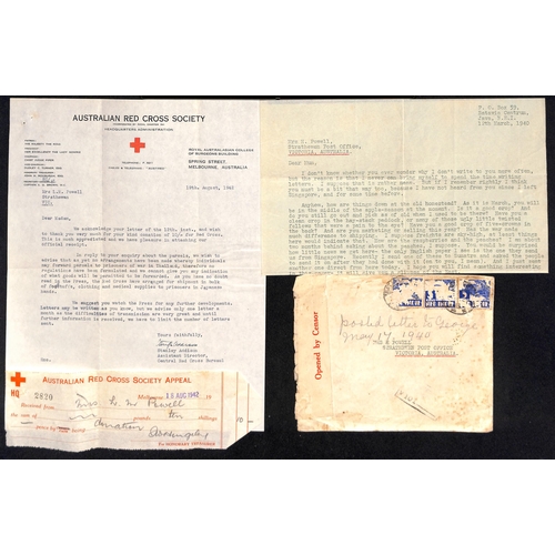 219 - 1944 (Aug 14) Thai Red Cross message form from George Powell in Civilian Internment Camp, Bangkok, t... 