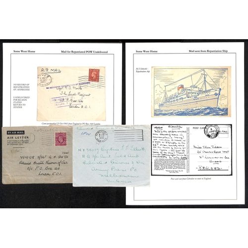 227 - 1945 Covers and cards (5) and telegrams (5) to or from former prisoners being repatriated, comprisin... 