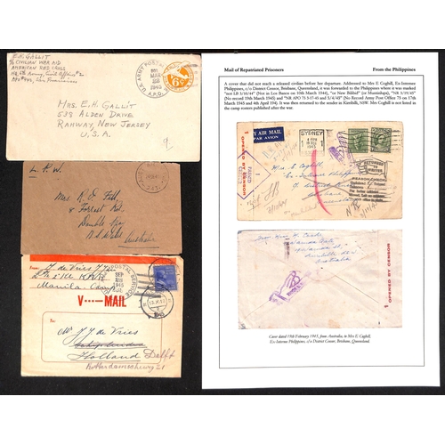 229 - Philippines. 1945 Covers, comprising covers (3, with letters) from former Los Banos civilian interne... 