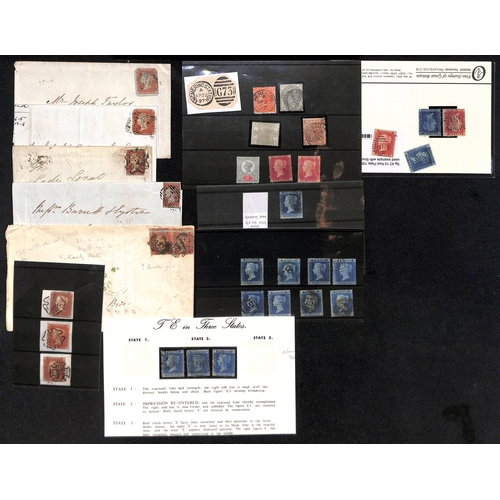 234 - 1840-70 Line Engraved selection, mainly used, with a few covers, including 1d blacks (2, four margin... 