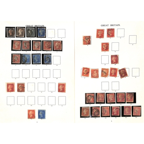 233 - 1840-1900 Mainly used collection in an album including 1d black (2, faults) and 1840 2d blue (cut in... 