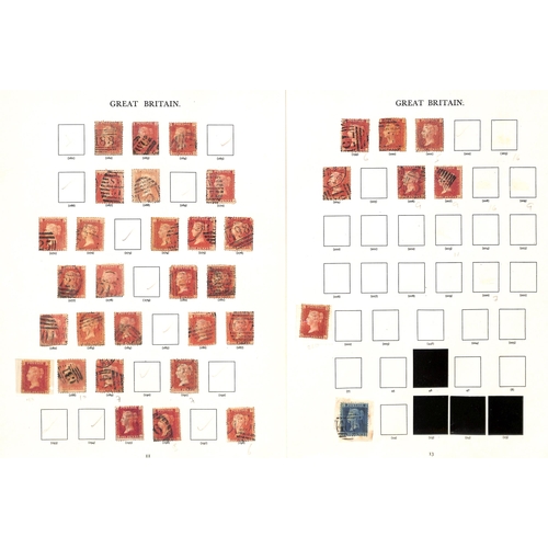 233 - 1840-1900 Mainly used collection in an album including 1d black (2, faults) and 1840 2d blue (cut in... 
