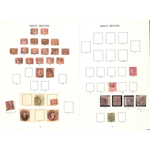 233 - 1840-1900 Mainly used collection in an album including 1d black (2, faults) and 1840 2d blue (cut in... 
