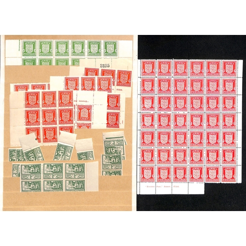 238 - QV-KGVI Mint accumulation in a stockbook including 1d red stars (9) and 1d red plates (101), 1870 &#... 