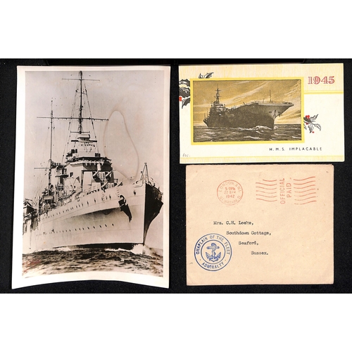 39 - Ships - World War Two. c.1905-50 Picture postcards and photos of ships, all of which were involved i... 