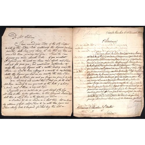 42 - c.1800-1911 Letters, etc., with autographs, mainly artists or authors, including 1825 letter written... 