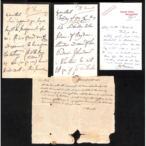 42 - c.1800-1911 Letters, etc., with autographs, mainly artists or authors, including 1825 letter written... 