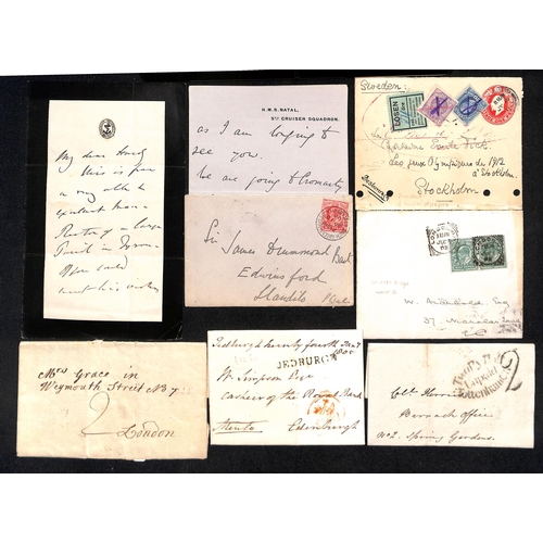 42 - c.1800-1911 Letters, etc., with autographs, mainly artists or authors, including 1825 letter written... 
