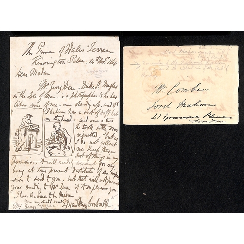42 - c.1800-1911 Letters, etc., with autographs, mainly artists or authors, including 1825 letter written... 