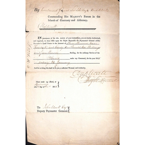 43 - Military / Naval. 1804-53 Letters, documents, etc, including 1805 Half Pay document signed by H. Dun... 