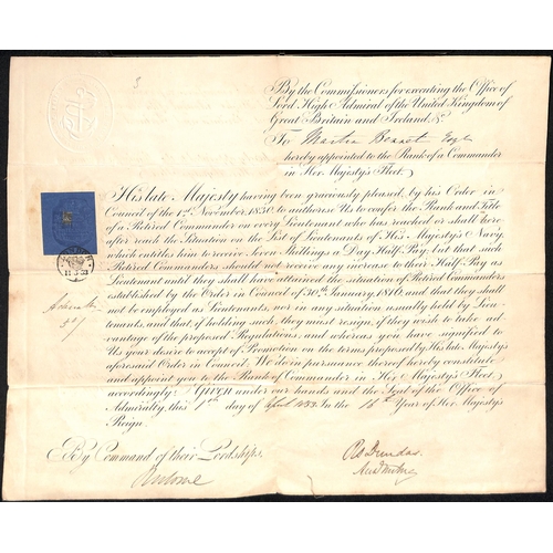 43 - Military / Naval. 1804-53 Letters, documents, etc, including 1805 Half Pay document signed by H. Dun... 