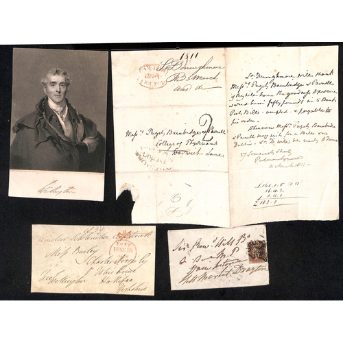 43 - Military / Naval. 1804-53 Letters, documents, etc, including 1805 Half Pay document signed by H. Dun... 