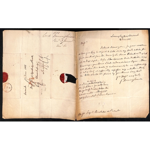 43 - Military / Naval. 1804-53 Letters, documents, etc, including 1805 Half Pay document signed by H. Dun... 