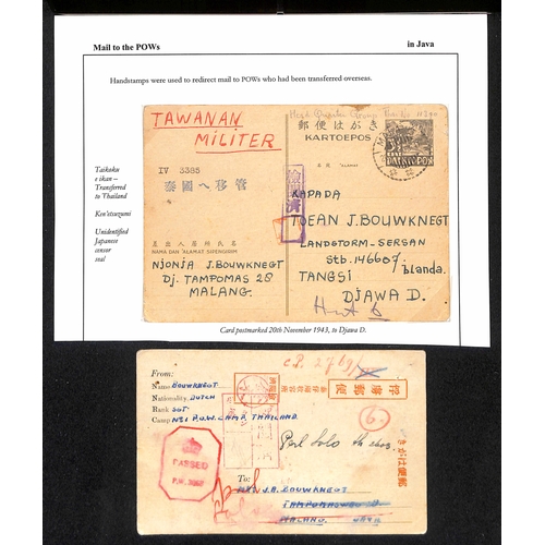 202 - 1943 Third type P.O.W card from Dutch Sgt. Bouwknegt in No. 1 P.O.W Camp to his wife in Malang, Java... 