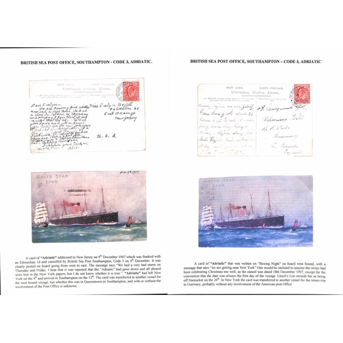 575 - 1907-08 Picture postcards franked 1d to G.B (4) or USA (3), tied by the Southampton Sea Post Office ... 
