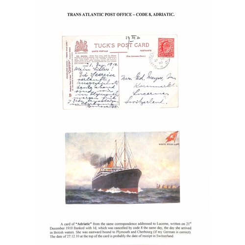 582 - 1908-14 Picture postcards (7) and covers (2) to G.B or Europe (8) or USA, one card franked ½d, ... 