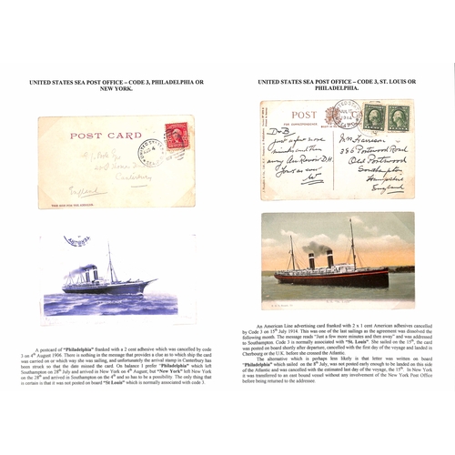 599 - 1905-14 Picture postcards (15) and a cover with U.S stamps, cancelled on American ships with the U.S... 