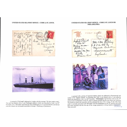 599 - 1905-14 Picture postcards (15) and a cover with U.S stamps, cancelled on American ships with the U.S... 