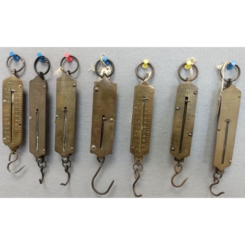 12 - Postal Scales. 1883-1940 Salter's Postal Scales with weights to 7lb, 11lb (7) or 16lb (7), six diffe... 