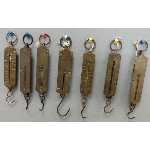 12 - Postal Scales. 1883-1940 Salter's Postal Scales with weights to 7lb, 11lb (7) or 16lb (7), six diffe... 