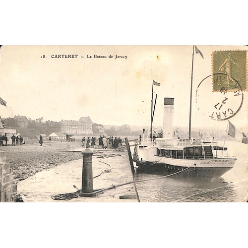 553 - Binic / Carteret. 1906-07 Picture postcards from Guernsey (2) with KEVII 1d cancelled at Binic, hand... 