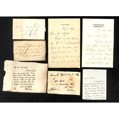 1 - c.1800-1911 Letters, etc., with autographs, mainly artists or authors, including 1825 letter written... 