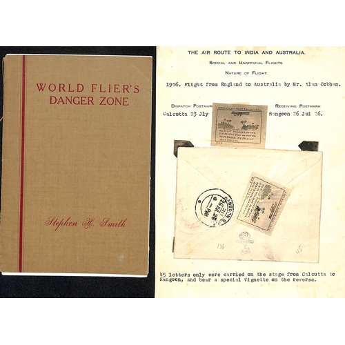 136 - 1926 (July 23) England to Australia flight by Alan Cobham, cover with a printed black border and exp... 