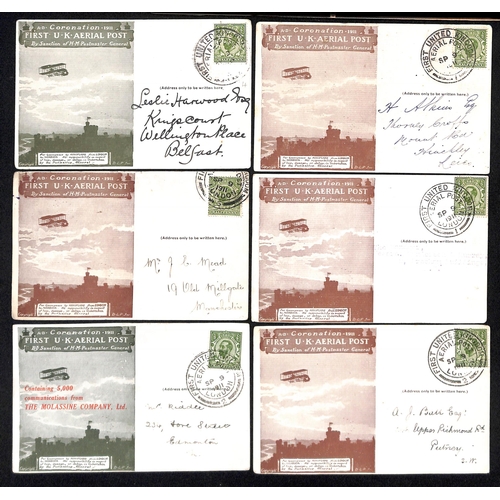 52 - 1911 (Sep 9) Brown (4) or green (2) London postcards all with adverts printed on the reverse, compri... 