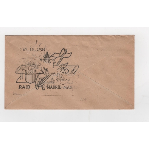 134 - 1926 (Apr 19) Spanish Madrid to Manila flight, cover bearing the flight vignette 