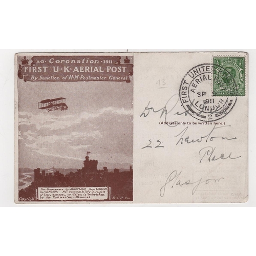 43 - 1911 (Sep 9) Brown London postcard with Bovinine Company advert printed on the reverse, used with Ae... 