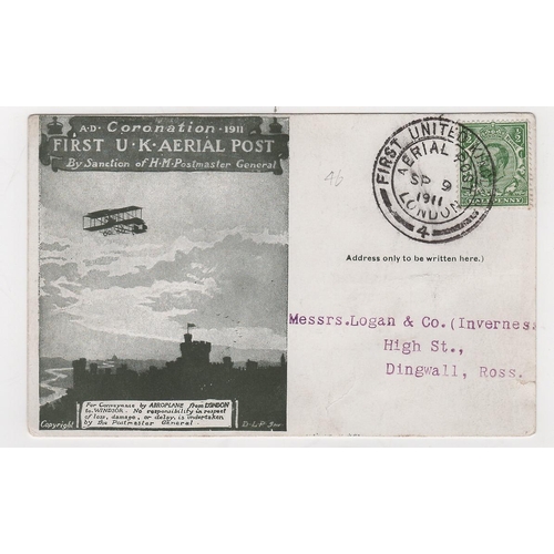 46 - 1911 (Sep 9) Green London postcard with The Gramophone Co. Ltd advert printed on the reverse, used w... 