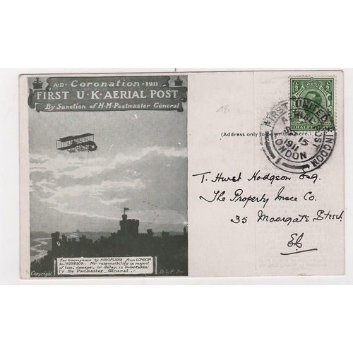 48 - 1911 (Sep 15) Green London postcard, the reverse with handstamps of 