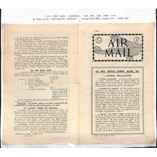 14 - Air Mail labels and leaflets. 1920-38 Labels and leaflets issued by the British Post Office or Imper... 
